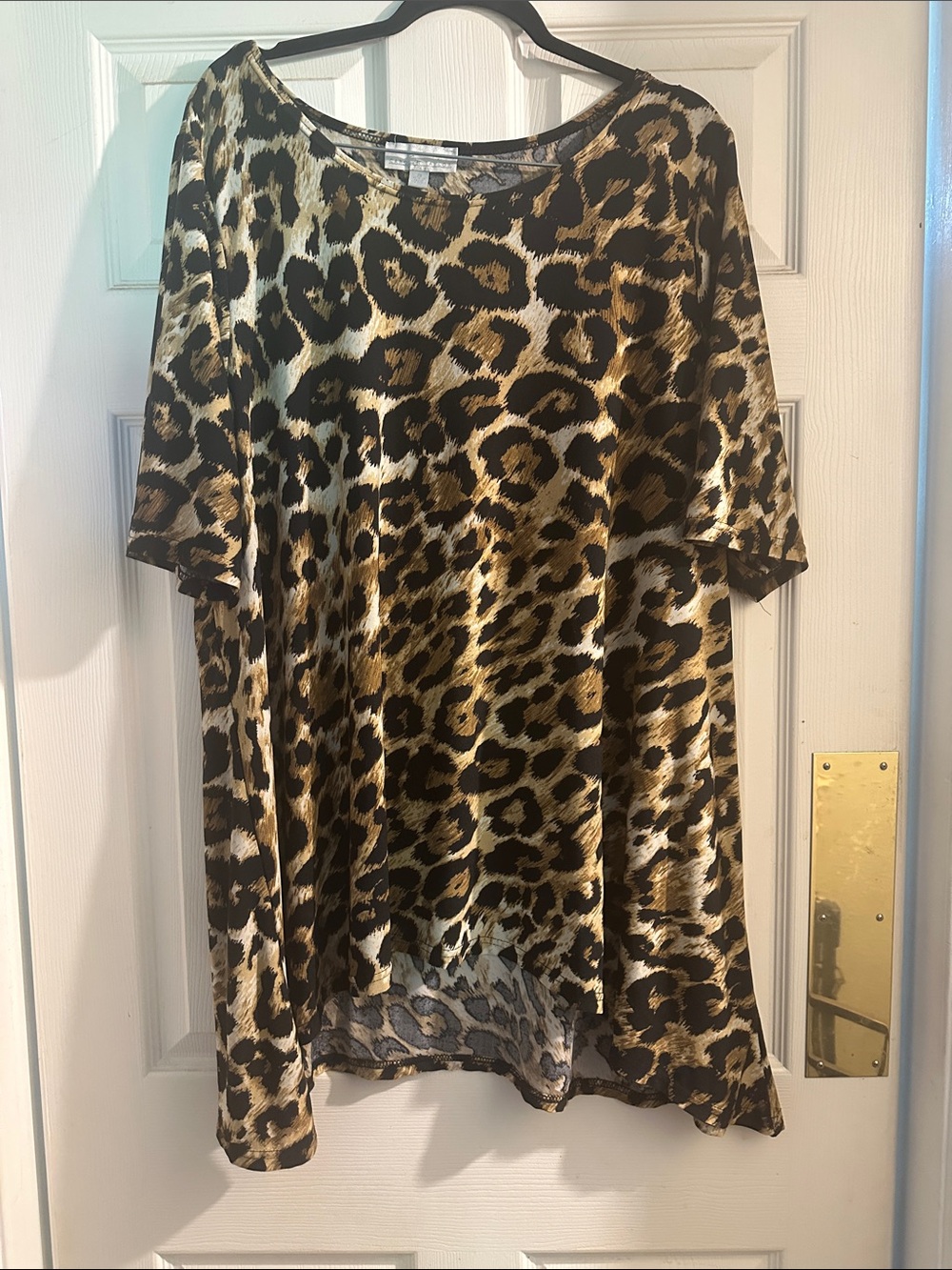 Carolyn Taylor Leopard-Print Satin Tunic - Tan, Brown & Black